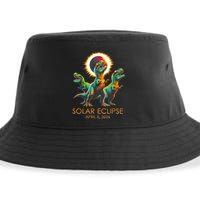 Funny Trex Dinosaur Watching Total Solar Eclipse Apr 8 2024 Sustainable Bucket Hat