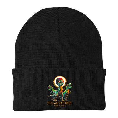 Funny Trex Dinosaur Watching Total Solar Eclipse Apr 8 2024 Beanie