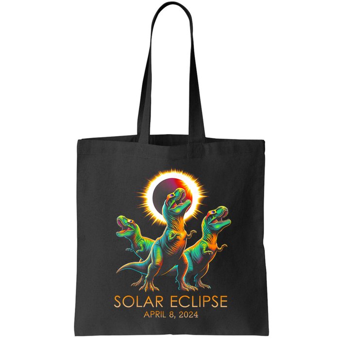 Funny Trex Dinosaur Watching Total Solar Eclipse Apr 8 2024 Bag