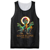 Funny Trex Dinosaur Watching Total Solar Eclipse Apr 8 2024 Mesh Reversible Basketball Jersey Tank