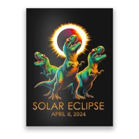 Funny Trex Dinosaur Watching Total Solar Eclipse Apr 8 2024 Poster