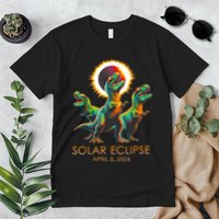 Funny Trex Dinosaur Watching Total Solar Eclipse Apr 8 2024 Premium T-Shirt