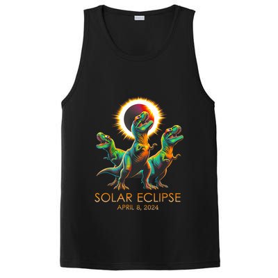 Funny Trex Dinosaur Watching Total Solar Eclipse Apr 8 2024 PosiCharge Competitor Tank