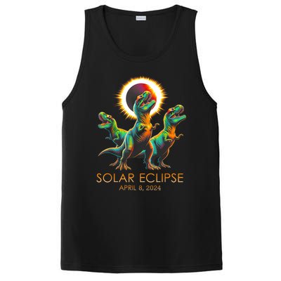 Funny Trex Dinosaur Watching Total Solar Eclipse Apr 8 2024 PosiCharge Competitor Tank