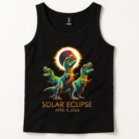 Funny Trex Dinosaur Watching Total Solar Eclipse Apr 8 2024 Tank Top