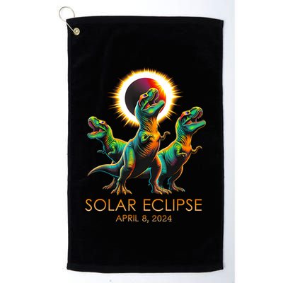 Funny Trex Dinosaur Watching Total Solar Eclipse Apr 8 2024 Golf Towel