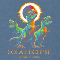 Funny Trex Dinosaur Watching Total Solar Eclipse Apr 8 2024 Garment-Dyed Sweatshirt
