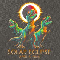 Funny Trex Dinosaur Watching Total Solar Eclipse Apr 8 2024 Cotton Canvas Backpack