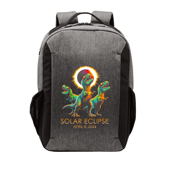 Funny Trex Dinosaur Watching Total Solar Eclipse Apr 8 2024 Vector Backpack