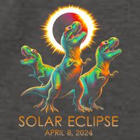 Funny Trex Dinosaur Watching Total Solar Eclipse Apr 8 2024 Vector Backpack
