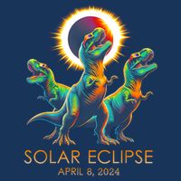Funny Trex Dinosaur Watching Total Solar Eclipse Apr 8 2024 Infant Baby Jersey Bodysuit