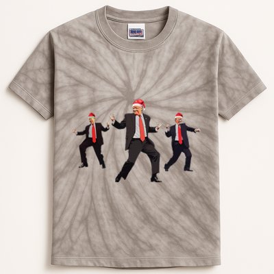 Funny Trump Dance Santa Claus Christmas Xmas Pajamas Holiday Kids Tie-Dye T-Shirt