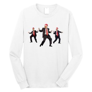 Funny Trump Dance Santa Claus Christmas Xmas Pajamas Holiday Long Sleeve Shirt