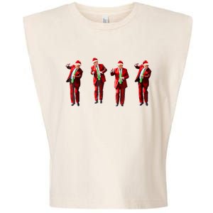 Funny Trump Dance Santa Hat Christmas Xmas Pajamas Holiday Garment-Dyed Women's Muscle Tee