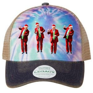 Funny Trump Dance Santa Hat Christmas Xmas Pajamas Holiday Legacy Tie Dye Trucker Hat