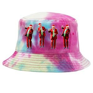 Funny Trump Dance Santa Hat Christmas Xmas Pajamas Holiday Tie-Dyed Bucket Hat