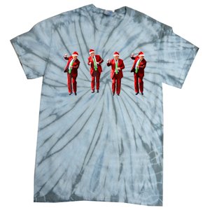 Funny Trump Dance Santa Hat Christmas Xmas Pajamas Holiday Tie-Dye T-Shirt