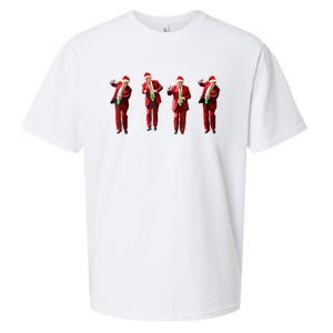 Funny Trump Dance Santa Hat Christmas Xmas Pajamas Holiday Sueded Cloud Jersey T-Shirt