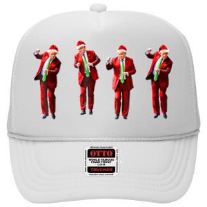 Funny Trump Dance Santa Hat Christmas Xmas Pajamas Holiday High Crown Mesh Back Trucker Hat