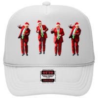 Funny Trump Dance Santa Hat Christmas Xmas Pajamas Holiday High Crown Mesh Back Trucker Hat