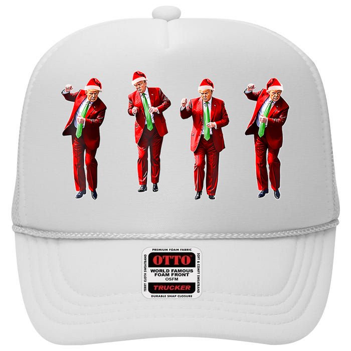 Funny Trump Dance Santa Hat Christmas Xmas Pajamas Holiday High Crown Mesh Back Trucker Hat