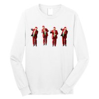 Funny Trump Dance Santa Hat Christmas Xmas Pajamas Holiday Long Sleeve Shirt