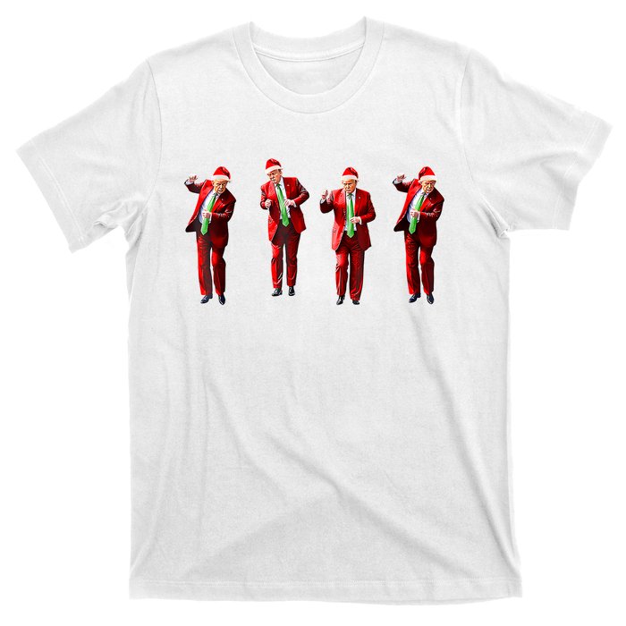 Funny Trump Dance Santa Hat Christmas Xmas Pajamas Holiday T-Shirt