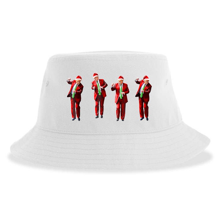 Funny Trump Dance Santa Hat Christmas Xmas Pajamas Holiday Sustainable Bucket Hat