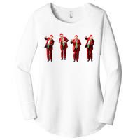 Funny Trump Dance Santa Hat Christmas Xmas Pajamas Holiday Women's Perfect Tri Tunic Long Sleeve Shirt