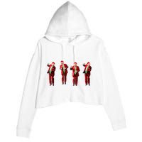 Funny Trump Dance Santa Hat Christmas Xmas Pajamas Holiday Crop Fleece Hoodie