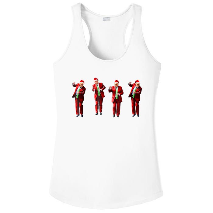 Funny Trump Dance Santa Hat Christmas Xmas Pajamas Holiday Ladies PosiCharge Competitor Racerback Tank