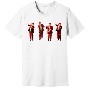 Funny Trump Dance Santa Hat Christmas Xmas Pajamas Holiday Premium T-Shirt