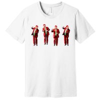 Funny Trump Dance Santa Hat Christmas Xmas Pajamas Holiday Premium T-Shirt