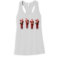 Funny Trump Dance Santa Hat Christmas Xmas Pajamas Holiday Women's Racerback Tank