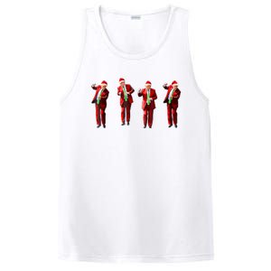 Funny Trump Dance Santa Hat Christmas Xmas Pajamas Holiday PosiCharge Competitor Tank