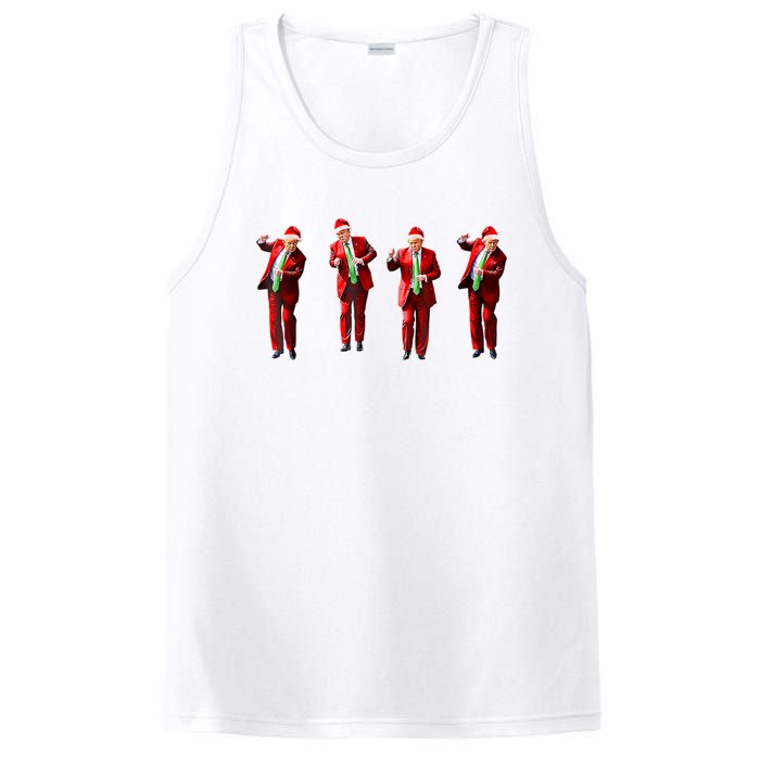 Funny Trump Dance Santa Hat Christmas Xmas Pajamas Holiday PosiCharge Competitor Tank