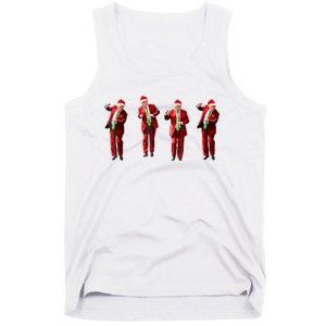 Funny Trump Dance Santa Hat Christmas Xmas Pajamas Holiday Tank Top