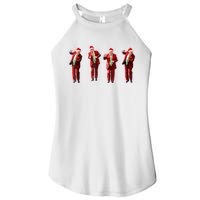 Funny Trump Dance Santa Hat Christmas Xmas Pajamas Holiday Women's Perfect Tri Rocker Tank