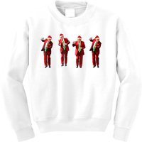 Funny Trump Dance Santa Hat Christmas Xmas Pajamas Holiday Kids Sweatshirt