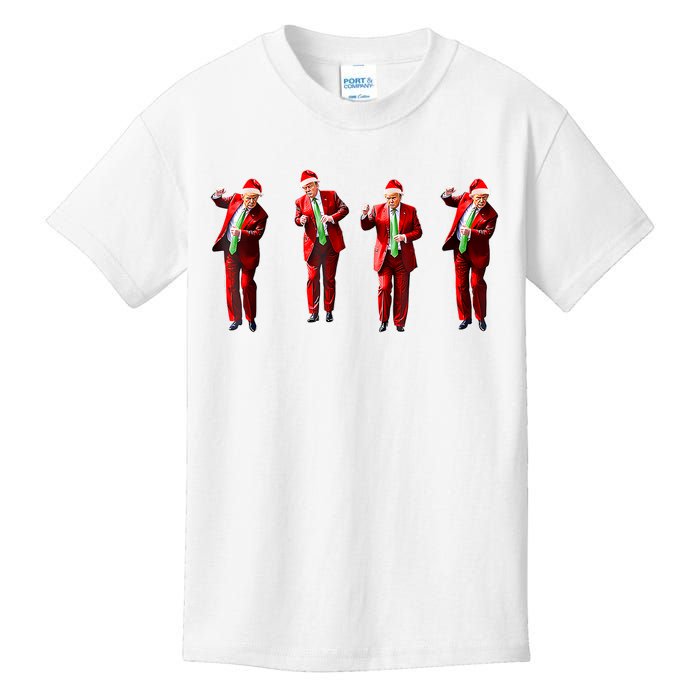 Funny Trump Dance Santa Hat Christmas Xmas Pajamas Holiday Kids T-Shirt