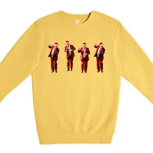 Funny Trump Dance Santa Claus Christmas Xmas Pajamas Holiday Premium Crewneck Sweatshirt