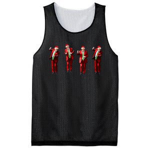 Funny Trump Dance Santa Claus Christmas Xmas Pajamas Holiday Mesh Reversible Basketball Jersey Tank