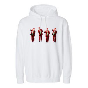 Funny Trump Dance Santa Claus Christmas Xmas Pajamas Holiday Garment-Dyed Fleece Hoodie