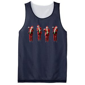 Funny Trump Dance Santa Hat Christmas Xmas Pajamas Holiday Mesh Reversible Basketball Jersey Tank