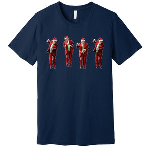 Funny Trump Dance Santa Hat Christmas Xmas Pajamas Holiday Premium T-Shirt