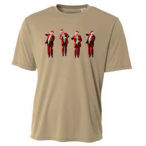 Funny Trump Dance Santa Hat Christmas Xmas Pajamas Holiday Cooling Performance Crew T-Shirt