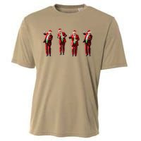 Funny Trump Dance Santa Hat Christmas Xmas Pajamas Holiday Cooling Performance Crew T-Shirt