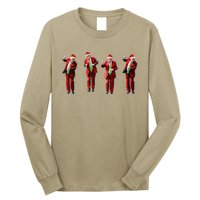 Funny Trump Dance Santa Hat Christmas Xmas Pajamas Holiday Long Sleeve Shirt