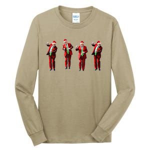 Funny Trump Dance Santa Hat Christmas Xmas Pajamas Holiday Tall Long Sleeve T-Shirt