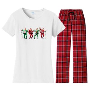 Funny Trump Dance Santa Claus Christmas Xmas Pajamas Ymca Women's Flannel Pajama Set